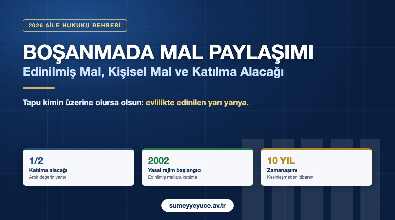 Boşanmada mal paylaşımı: edinilmiş mallarda katılma alacağı artık değerin yarısı, 2002 yasal rejim, on yıl zamanaşımı