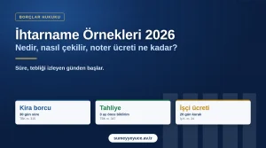 İhtarname örnekleri 2026: kira borcu ihtarnamesi 30 gün süre, tahliye ihtarnamesi 3 ay önce bildirim, işçi ücret alacağı 20 gün kuralı